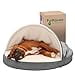 thumbnail image 3 of Furhaven Pet Dog Bed - Memory Foam Round Cuddle Nest Faux Sheepskin Snuggery Blanket Burrow Pet Bed with Removable Cover for Dogs and Cats, Gray, 35-Inch, 3 of 4
