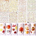 thumbnail image 3 of Fall Nail Art Stickers Fall Leaf Nail Art Supplies Fall Nail Decals 8Pcs Autumn Leaf 3D Self-Adhesive Nail Decorations for Fall Nail Art Stickers for, 3 of 4