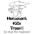 thumbnail image 3 of CafePress - Homework Kills Trees T Shirt - Dark T-Shirt Kids XS-XL, 3 of 4