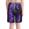 thumbnail image 3 of Cauagu Purple Plant White Tiger Print Swim Trunks for Men,Youth Boys Swim Shorts Compression Liner Beach Shorts Boys' Swimming Shorts 7-20 Years Bathing Suit-Large, 3 of 7
