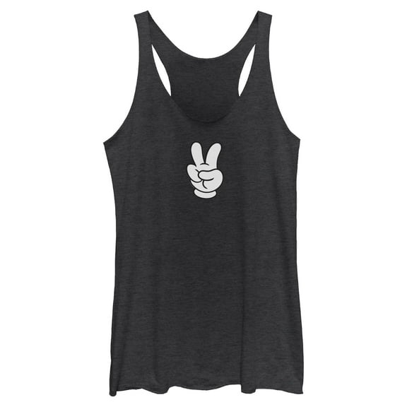 Womens Mickey & Friends Peace Sign Gloves Racerback Tank