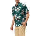 thumbnail image 5 of INSPIRE CHIC Men's Shirts Short Sleeve Floral Printed Button Front Beach Hawaiian Shirt 34 Green Pink, 5 of 7