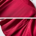 thumbnail image 6 of CFLVAEK Satin Robes for Women Plus Size Kimono Bathrobe Lightweight Soft 3/4 Sleeve Robe Solid Color Short Robe with belt Elegant Sleepwear for Ladies Red XXXL, 6 of 7