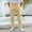 Khaki, variant on Men's Solid Color Casual Straight Leg Long Pants Drawstring Elastic Waist Trousers with Pocket New Mens Pants Casual Work Army Green XL