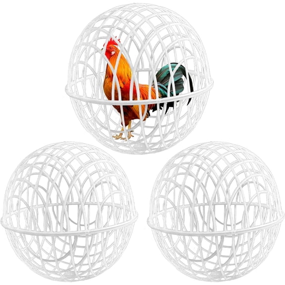 3pcs Movable Outdoor Chicken Cage, Chicken Ball Cage, Poultry Habitat Ball, Poultry Care Supplies for Yard Grazing, Vegetable Protection & Pasture Roaming
