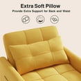 thumbnail image 6 of Sleeper Sofa, Convertible Chair Bed with Pillow and 3-in-1 Adjustable Backrest in Modern Linen Fabric for Living Room, Yellow, 6 of 11
