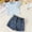 Blue, variant on Kids Girl 2 Piece Outfit Set, Pink Ruffle Sleeve Top & Denim Shorts, Floral Embroidery Play Clothes, Elastic Waist Shorts Set for Girls 2-8 Years,Size 2-3T
