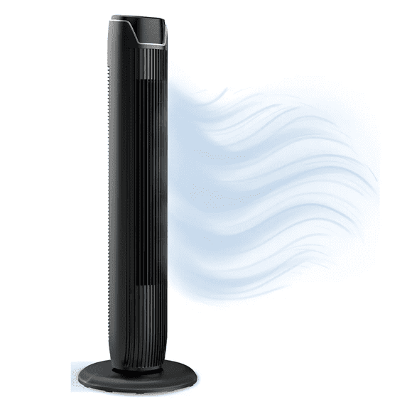 Ventilador de Torre Oscilante Mainstays 3 Velocidades, 3 Modos, Temporizador 7 h y Control Remoto 36"