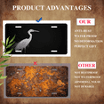 thumbnail image 5 of 1 Pcs Durable License Plate Covers & Frames, Heron For Decorative Front, Waterproof For Decoration Aluminum License Plate Covers & Frames Cover For Men Women, 12" X 6", 5 of 6
