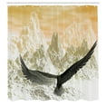 thumbnail image 3 of Ambesonne Bird Shower Curtain, Eagle Flying Mountains, 69"Wx70"L, Orange Olive, 3 of 5
