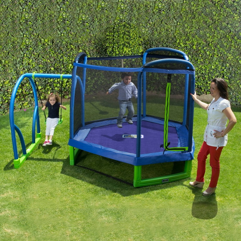 Thorny Forløber mulighed Bounce Pro My First Jump 7' Trampoline and Swing, Blue/Green - Walmart.com