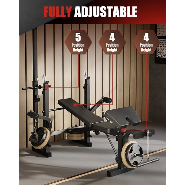 7-in-1 Multifunctional Foldable Weight Bench with Leg Extension