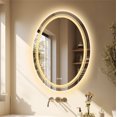 thumbnail image 3 of LUVODI 28 x 20 inch Oval LED Bathroom Mirror Anti-Fog 3 Colors Light Dimmable Wall Mounted Lighted Bathroom Vanity Mirror, 3 of 19