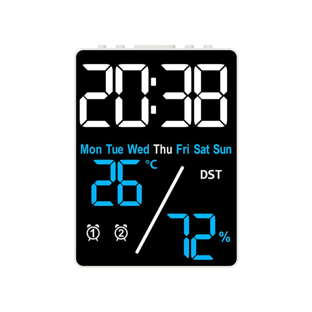 KDJ Multifunctional electronic clock with simple setting of temperature and humidity - for Home Decor