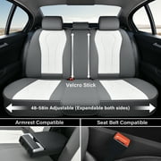 Coverado Car Seat Covers Full Set, Gray&White Front and Back Auto Seat Protectors, Premium Leather Interior Cushions Universal Fit for Most Cars, SUVs and Trucks