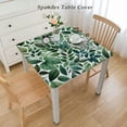thumbnail image 2 of COMIO Outdoor Picnic Camping and Indoor Kitchen Dining Party Tropical Leaves Palm Leaves Summer Green Leaves Square Tablecloth White, 2 of 7
