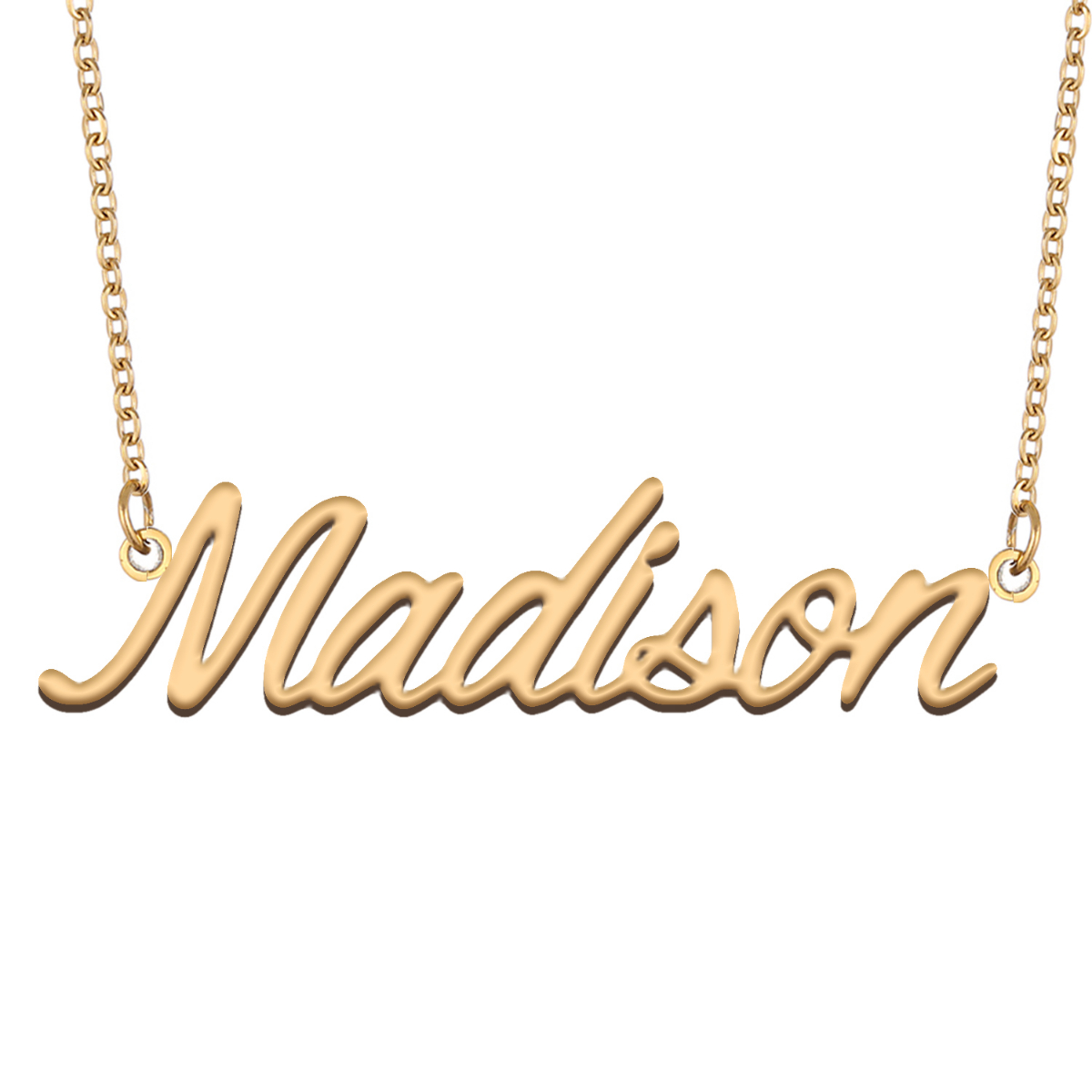 HUAN XUN Madison Name Necklaces Gold 