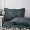 thumbnail image 2 of Tache Royal Rustic Paisley Mandala Lattice Floral Elegant Deep Navy Teal Reversible Duvet Cover, King, 2 of 9