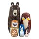 thumbnail image 1 of 5 uds muñecas rusas anidadas animales de madera pintados a mano regalo Babushka Matryoshka juguete, 1 of 3