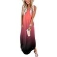 thumbnail image 2 of For Women 2024 Casual Loose Long Dress Sleeveless Split Maxi Sundress Beach Dress With Pockets Summer Beach Swing Dresses, 2 of 4