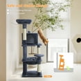 thumbnail image 3 of PEQULTI 45.7" Multi-Level Cat Tree Large Cat Tower Indoor with Condo and Hommock Dark Gray, 3 of 11