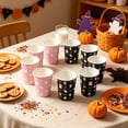 thumbnail image 6 of 10 Pcs Halloween Ghost Paper Cups, Cute Pink Black Disposable Drinkware for 10 Guests, Boo Spooky Holiday Party Supplies, 6 of 6