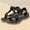 X-207Black, variant on YMNXA Toddlers Kids Boys Sandals Soft Sole Non Open Toe Comfortable Breathable Water Shoes For Outdoor Beach Sports And Daily Wear,Black,7-8 Years