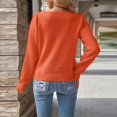 thumbnail image 6 of Fashion Crochet Pullover Women's Top Hollowout Pattern Long Sleeve Crewneck Knitwear Plain Sweater Work Leisure Wear, 6 of 7