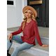 thumbnail image 4 of Blusas de Larga con Cuello Redondo para Mujer, Blusas Holgadas con Botones para Otoño e Invierno 2025. Rojo S, 4 of 10