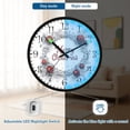 thumbnail image 5 of Voice Activated Clock with Glow Light 12 Inch Large Silent Wall Clock Battery Operated for Home Decor Silver Metallic Decorative Frame, 5 of 8