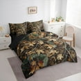 thumbnail image 3 of Feelyou Brown Rustic Leaves Bedding Comforter Set 7 Pieces, Branches Botabical Full Bedding Set, Teens Adult Women Men Reversible Fitted Sheet Flat Sheet, Super Cozy Room Decor, 3 of 8
