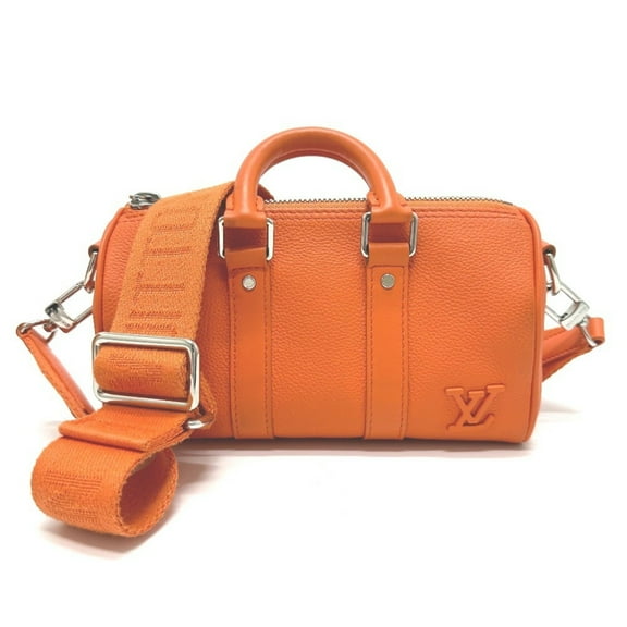 Pre-Owned LOUIS VUITTON M81004 LV Aerogram Keepall XS 2-Way Shoulder Bag, Leather, Men's, Orange