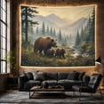thumbnail image 6 of Bear Family Walking Through Evergreen Forest, Serene Rustic Style for Wildlife Lovers, Nature Wall Decor, Housewarming Gift, Tapestry Wall Hanging for Bedroom and Cabin, 6 of 7