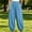 Blue, variant on Women's Daily Cotton Linen Jogger Pants Elastic Waist Cuffed Ankle Loose Harem Relaxed Fit Navy XL