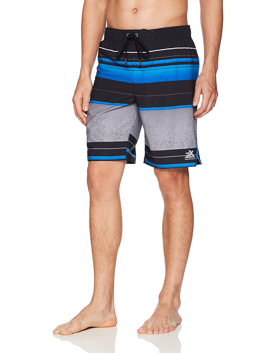 Zeroxposur Swim Shorts Mens XL Stretch UV Blue Plaid Comfort Waist