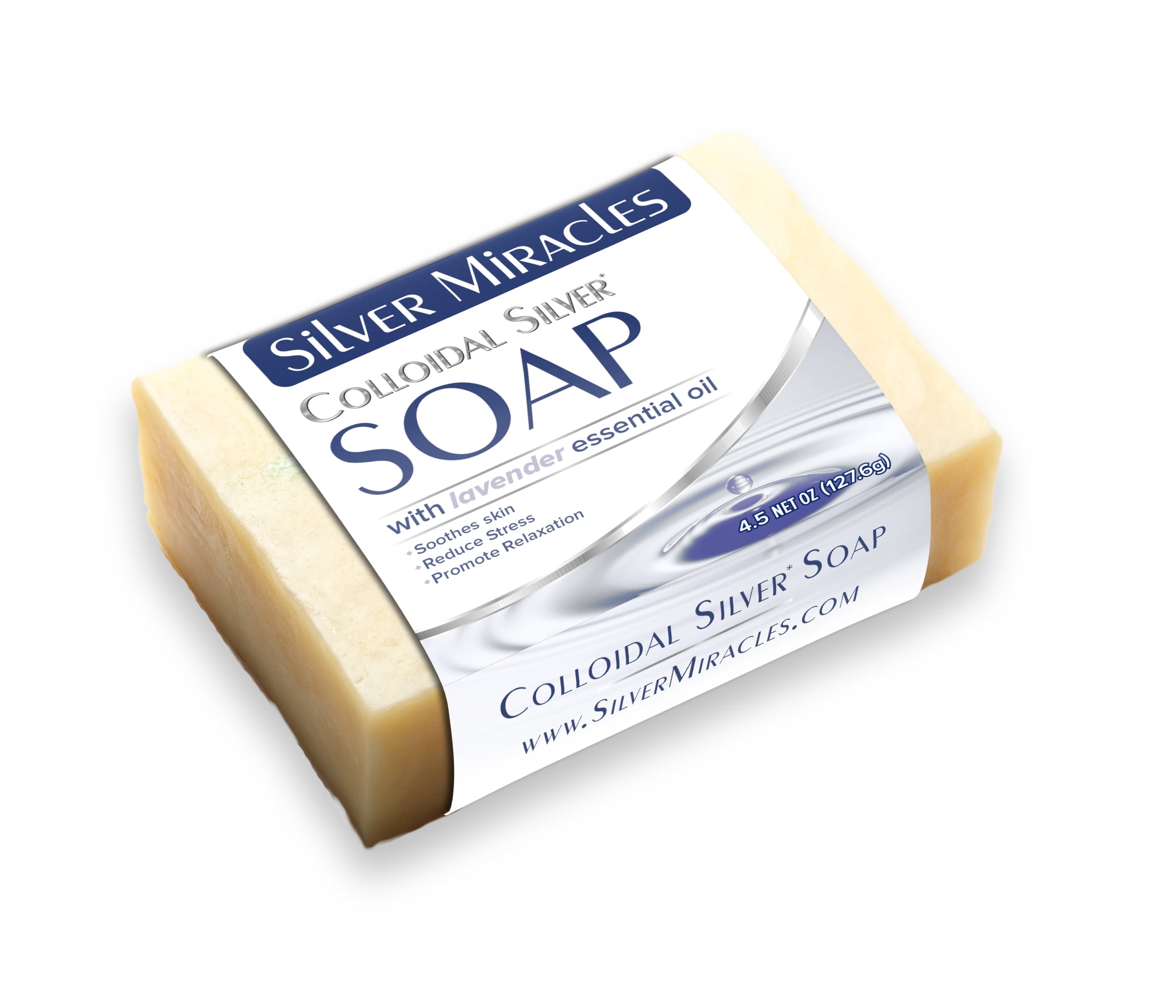 Silver Miracles Colloidal Silver Soap with Lavender Essential Oil 4.5oz