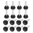 thumbnail image 1 of Unique Bargains 16Pack Rond Moleté Vis à Pouce, M8x25mm en Acier au Carbone Zingué Filetage Vis à Molette Bouton de Serrage Vis, Noir, 1 of 5
