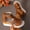 Brown, variant on Women Plus Size Open Toe High Top Back Zip Wedge Sandals Faux Leather Bohemian Summer Casual Silver