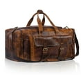 thumbnail image 4 of KPL Leather duffel bag 24 Inch U Zip holdall Travel sports Weekend gym Sports, 4 of 9