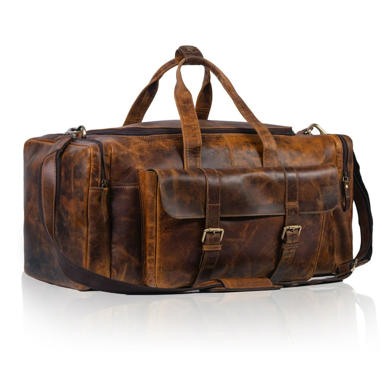 KPL Leather duffel bag 24 Inch U Zip holdall Travel sports Weekend