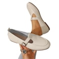 thumbnail image 7 of Bkhluea Women Leather T-Strap Buckle Loafer Flats Comfortable Footwear For Office Casual Outdoor Daily Activities, 7 of 7