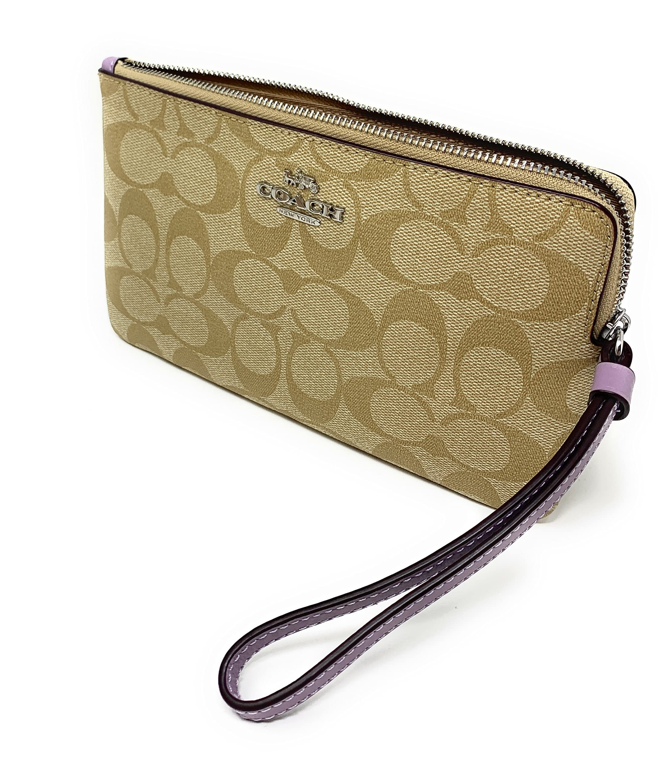 CornerLife Women's Long Zip-Around Wristlet Wallet - Large Capacity Checkbook Clutch With Removable Strap, Art-Brown