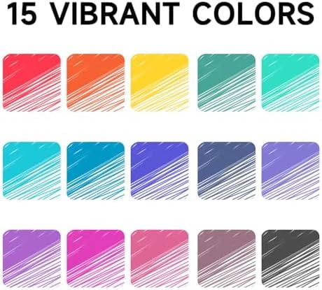 Erasable Gel Pens, 15 Colors Retractable Fine Point Erasable Pens Clicker, Fine Point(0.5mm), Assorted Color Inks, Make Mistakes Disappear for Drawing Writing Planner and Crossword Puzzles