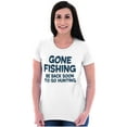 thumbnail image 3 of Funny Dad Gone Fishing Hunting Season Womens Slim Fit Graphic Tee Brisco Brands S, 3 of 5