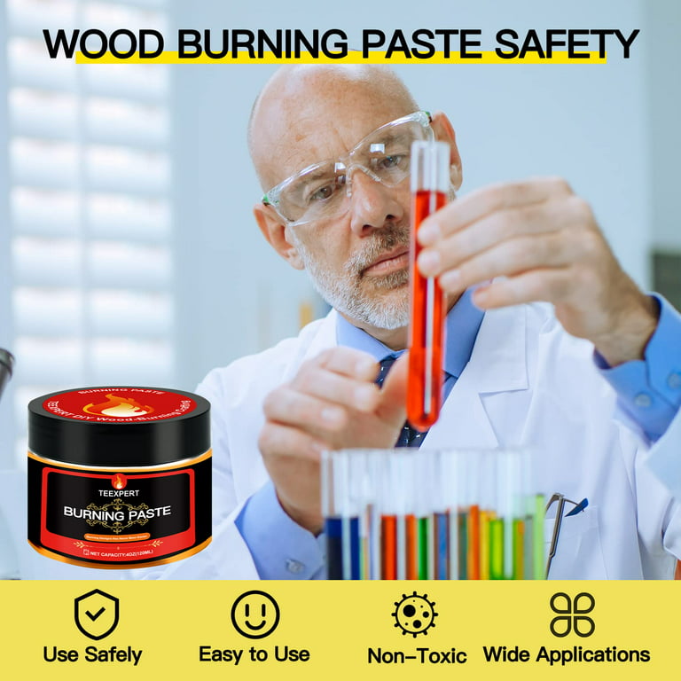 Torch Paste - The Original Wood Burning Paste | Made in USA Heat Activated Non-Toxic Paste for Crafting | Accurately & Easily Burn Designs on Wood