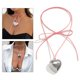 thumbnail image 2 of Big Heart Pendant Choker Necklace for Women Elegant Weave Knotted Bowknot Adjustable Chain Necklace New Year Jewelry, 2 of 4
