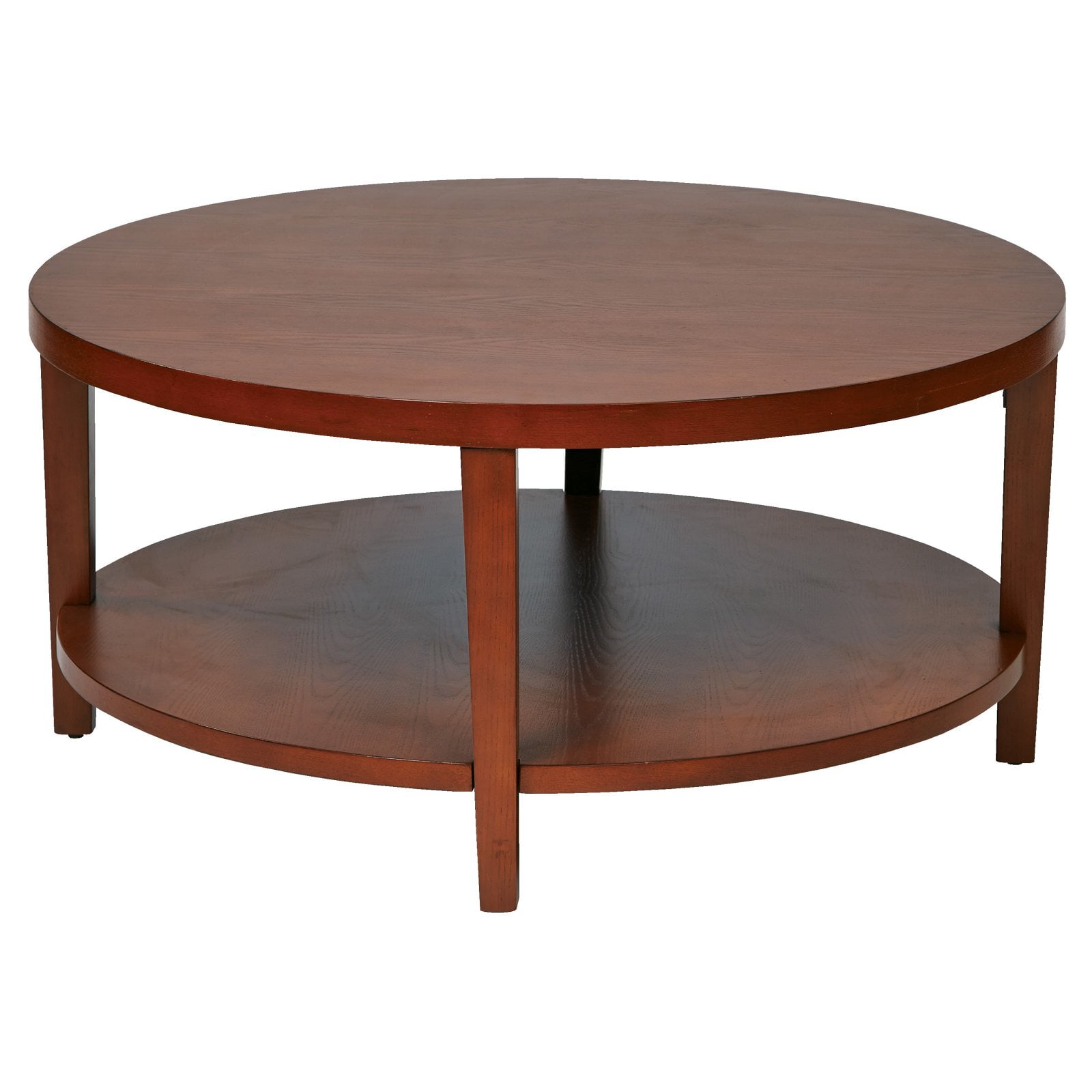 Office Star Products Merge 36" Round Coffee Table. Cherry Finish
