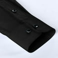 thumbnail image 4 of Afuyipoi Shirts for Men Button Up Long Sleeve,Work Soft Comfortable Stand Collar Casual Long Sleeve Shirt Black 3XL, 4 of 5