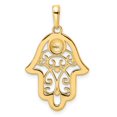 thumbnail image 6 of Auriga Fine Jewelry 14K Yellow Gold & White Rhodium D/C Evil Eye Filigree Hamsa Pendant (L-30.9 mm, W-18.82 mm), 6 of 6