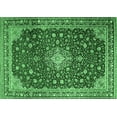 thumbnail image 1 of Ahgly Company Indoor Rectangle Medallion Emerald Green Traditional Area Rugs, 5' x 7', 1 of 4